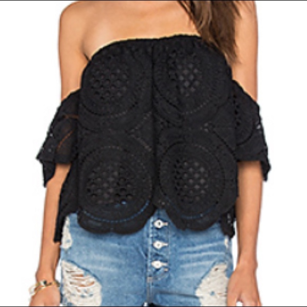 Black off the shoulder top